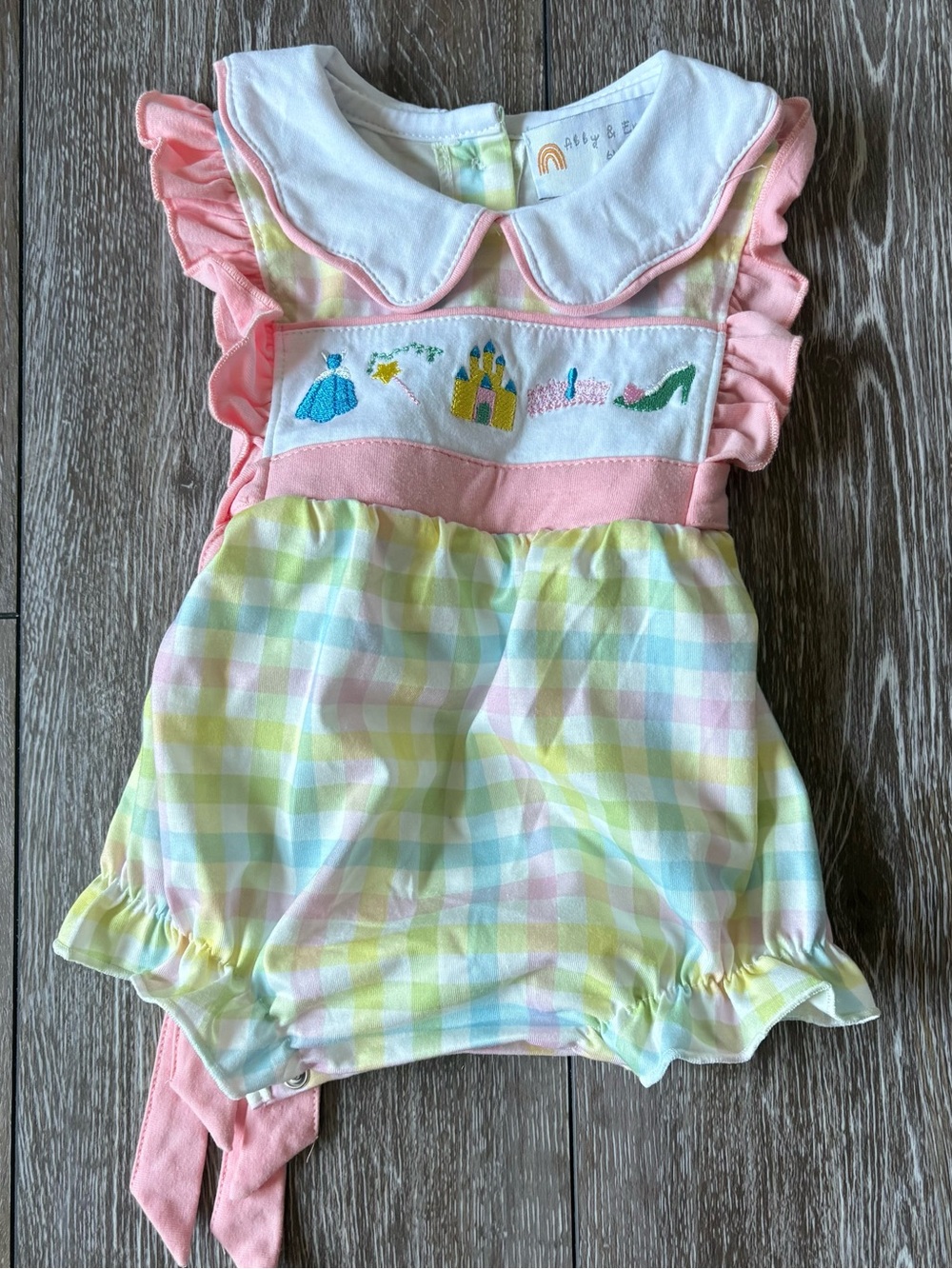 Abby & Evie Princess Smocked Style Romper